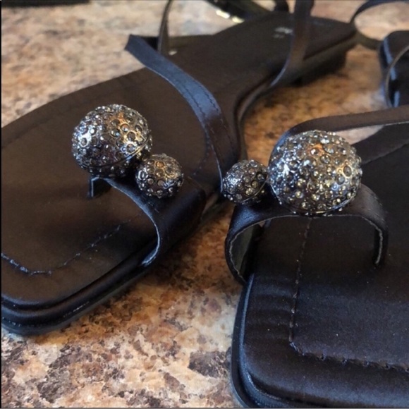 Zara Black Minimalist Sandals NWOT - Picture 5 of 7